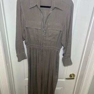 Zara studio Women's Long Sleeve jumpsuit in Taupe